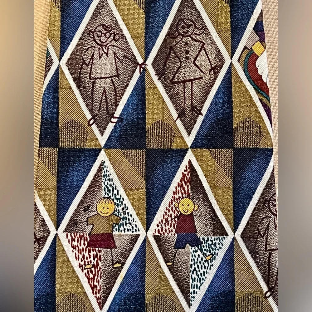 Vintage tie 1994 Ronald McDonald Children’s Charities stick figure‎ heart 90s